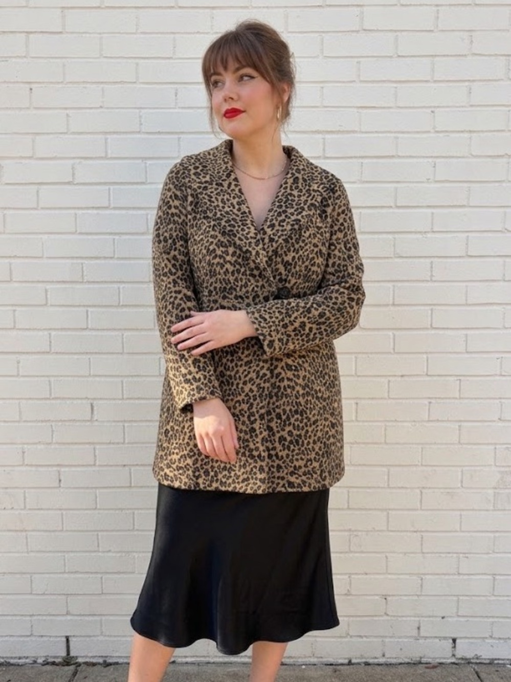 Vintage Y2K Animal Leopard Print Jacket Coat size 14 Lightweight Babydoll 1990s